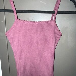 H&M Ribbed Tank Top - Dusty Rose